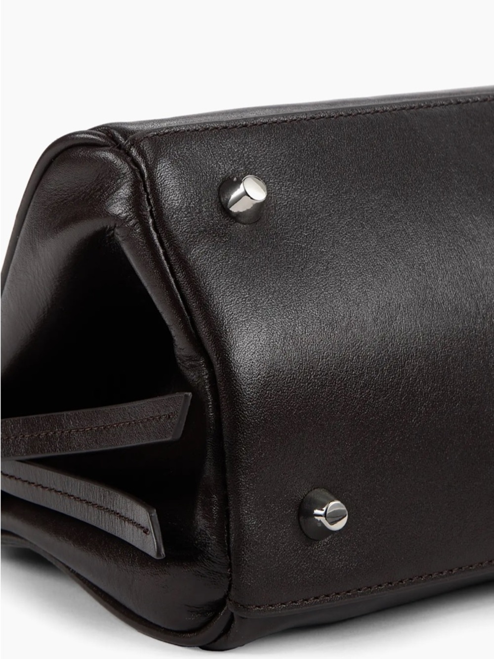 MAUDE Black Leather Shoulder Bag - Picture 5 of 10